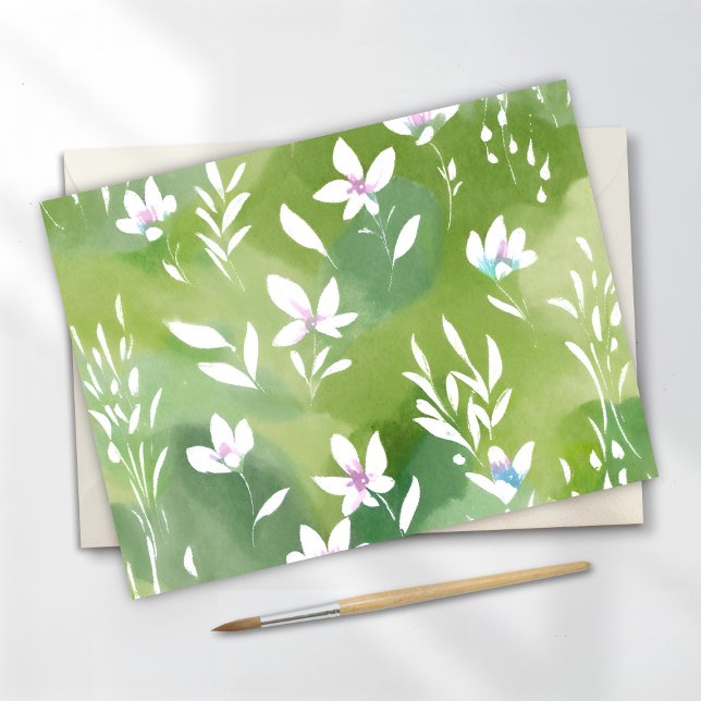 White Flower Fields | Elegant Spring Floral  Postcard (Creator Uploaded)