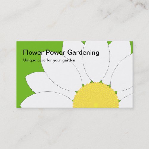 White Flower, Flower Power Gardening, Unique ca... Business Cards