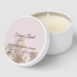 White flower funeral mini candle favors