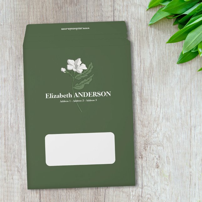 White Flower - Green Envelope Mailers (White Flower - Green Envelope Mailers)