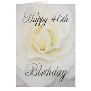 White Flower Happy 46th Birthday Cards