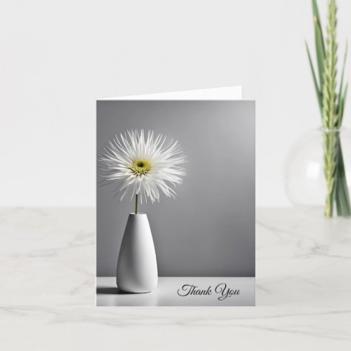 White Flower In Vase Sympathy Thank You