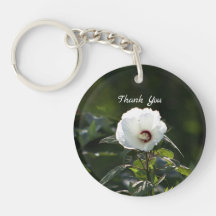 White Flower Keychain
