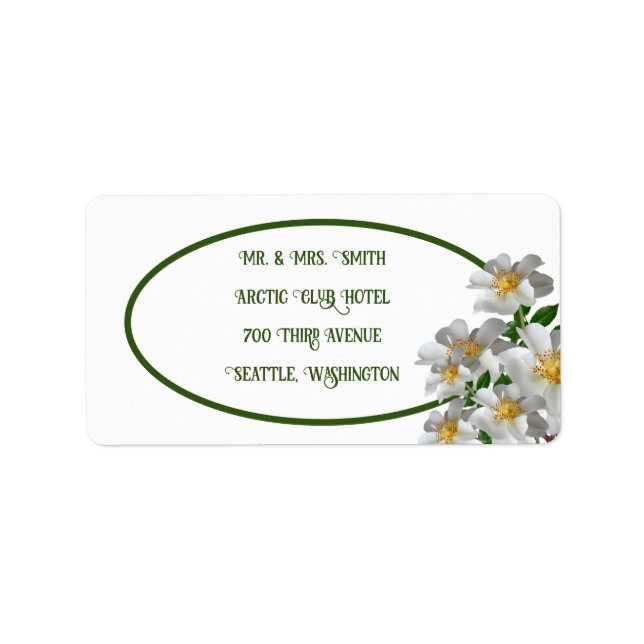 White Flower Label (Front)