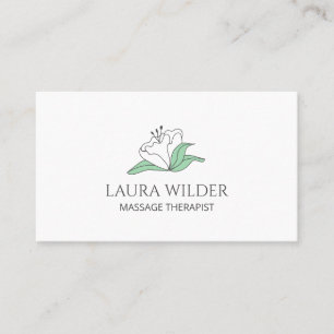 White Flower Massage Therapy Business Card