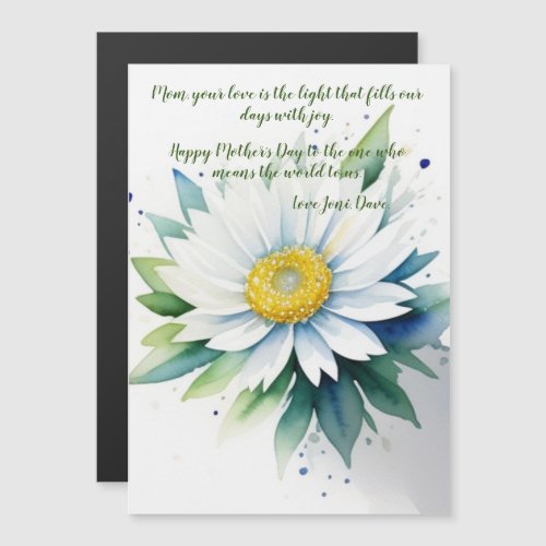 White Flower Mothers Day Card Magnet