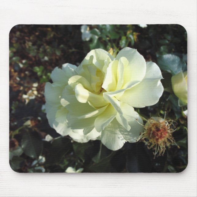 White Flower Mouse Pad (Front)