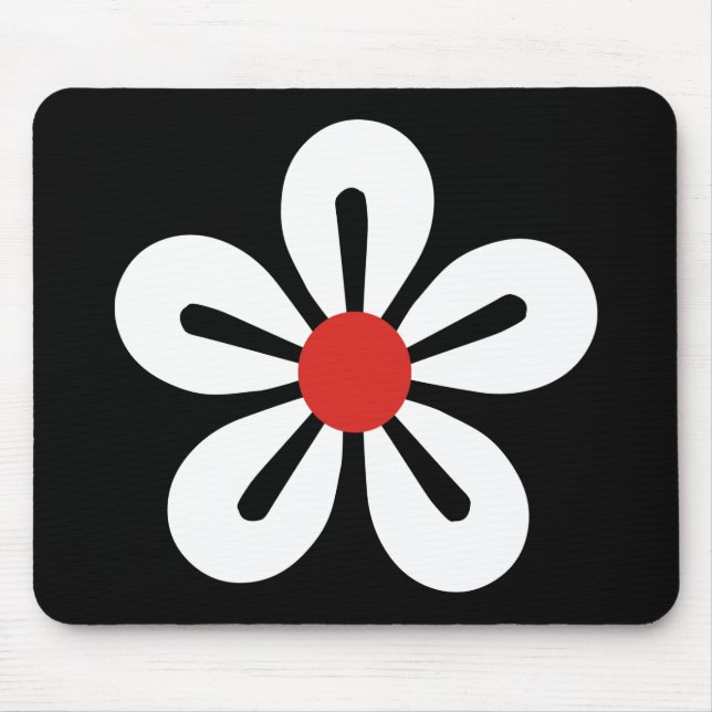 White Flower Mousepad (Front)