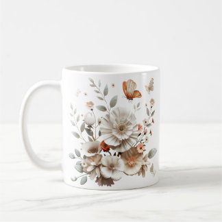White Flower Mug