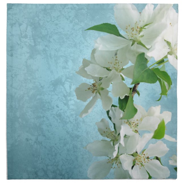 White Flower on Blue Sky Safari Napkins (Front)