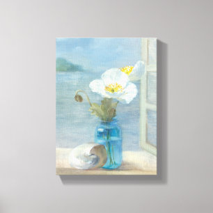 White Flower Overlooking the Sea Canvas Print