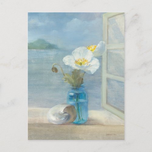 White Flower Overlooking the Sea Postcard