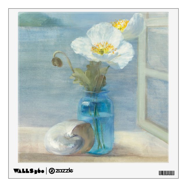 White Flower Overlooking the Sea Wall Decal (Front)