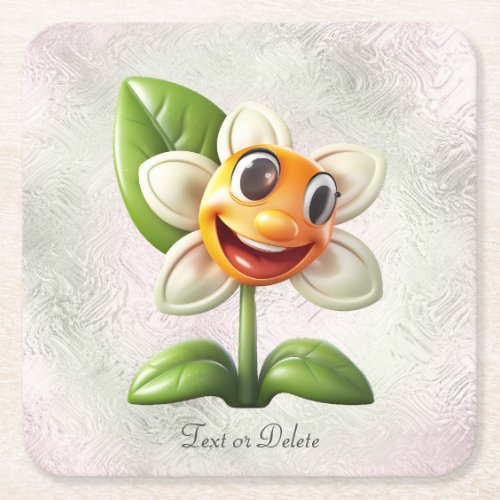 White Flower Paper Coaster