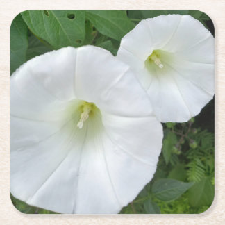 White Flower Paper Coster Square Paper Coaster