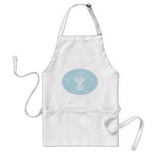 White Flower Pastel Blue Easter Adult Apron