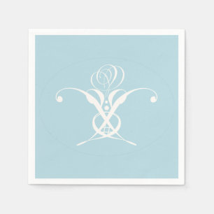White Flower Pastel Blue Easter Napkins
