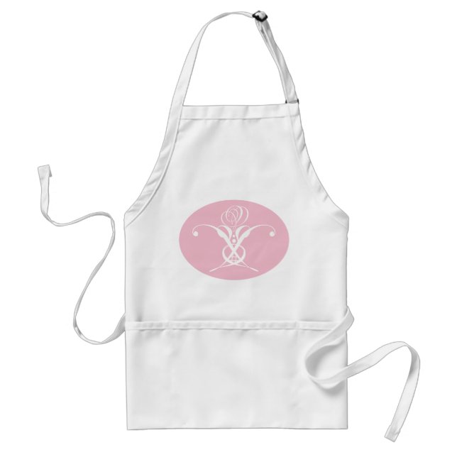 White Flower Pastel Pink Easter Adult Apron (Front)