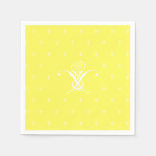 White Flower Pastel Yellow Easter Napkins