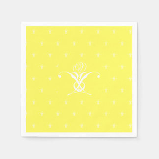 White Flower Pastel Yellow Easter Napkins