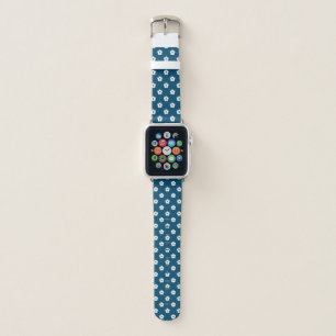 White Flower Pattern Apple Watch Band