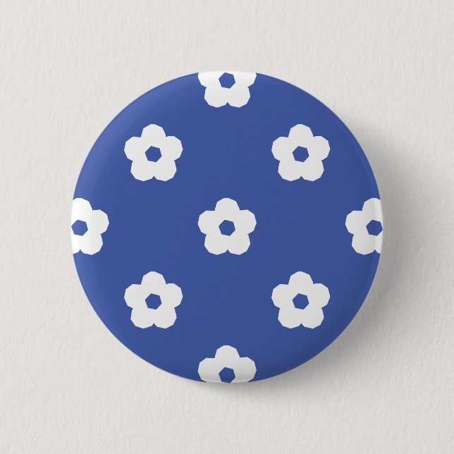 White Flower Pattern Button (Front)