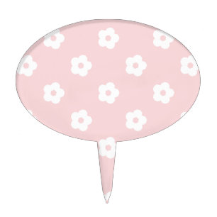White Flower Pattern Cake Topper