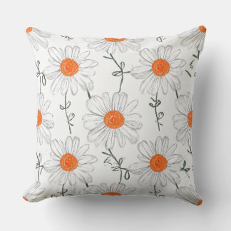 white flower pattern cushion pillow