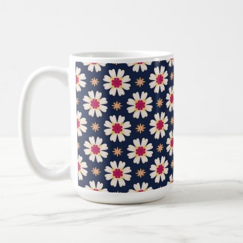 White Flower Pattern design  Coffee Mug