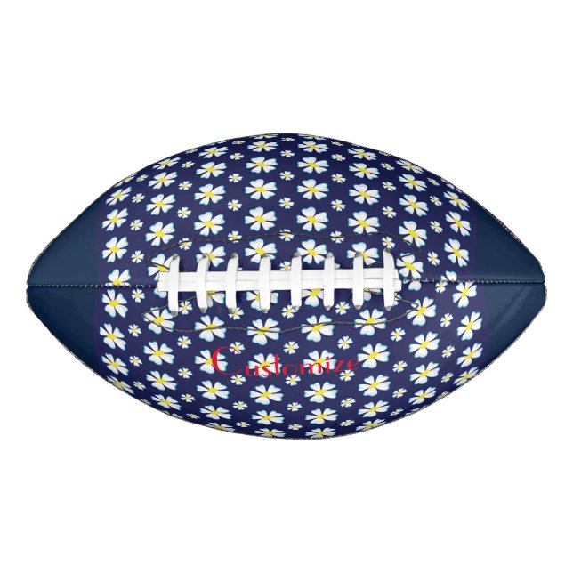 White Flower Pattern Thunder_Cove Football (Front)
