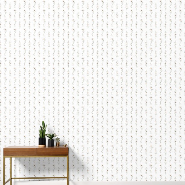 White Flower Pattern Wallpaper (Hallway)
