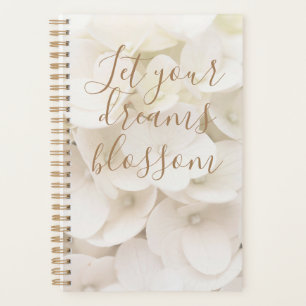 White Flower Petal Blossoms Floral Planner