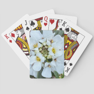 white flower playing cards