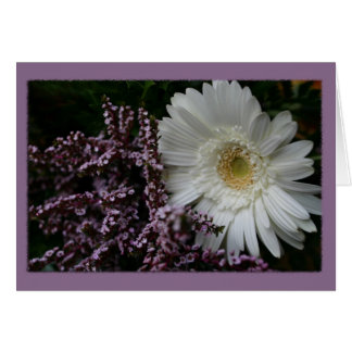 White Flower purple background Cards