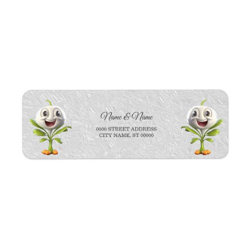 White Flower Return Address Label