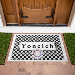 White Flower Ribbon by Kenneth Yoncich Doormat