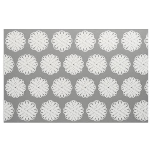 White Flower Ribbon by Kenneth Yoncich Fabric