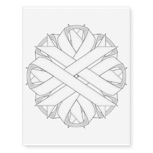 White Flower Ribbon by Kenneth Yoncich Temporary Tattoos