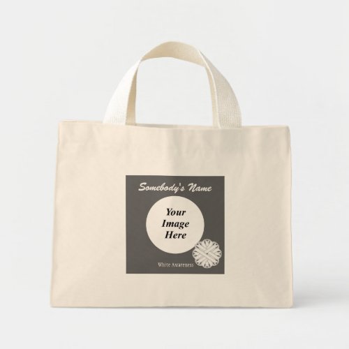 White Flower Ribbon Template by Kenneth Yoncich Mini Tote Bag