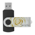 White flower rose USB swivel flash drive | Zazzle