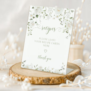 White Flower Share a Recipe Bridal Shower Sign