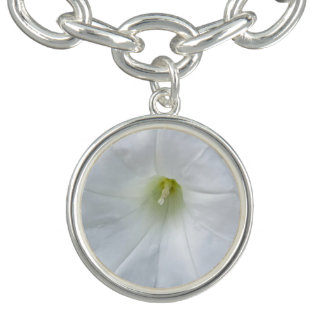 White Flower Silver Bracelet
