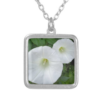 White Flower Silver Necklace