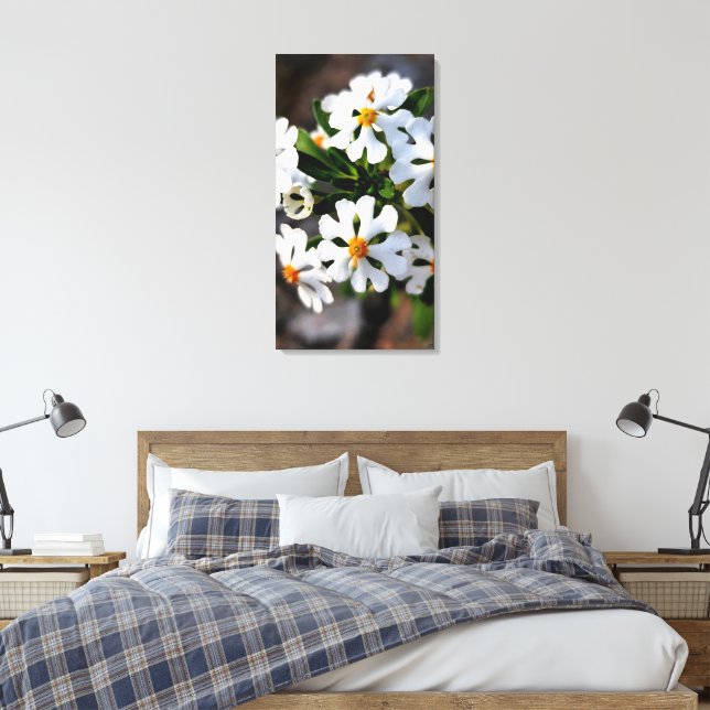 white flower spring flora collection canvas print (Insitu(Bedroom))