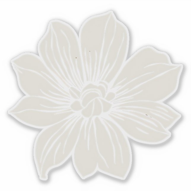 White Flower Sticker (Front)