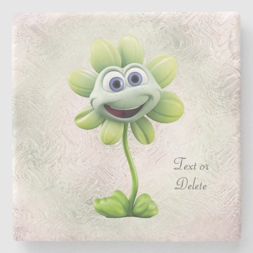 White Flower Stone Coaster