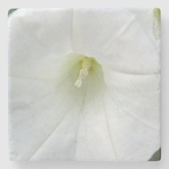 White Flower Stone Coster Coaster (Front)