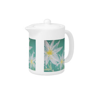 White Flower Teapot