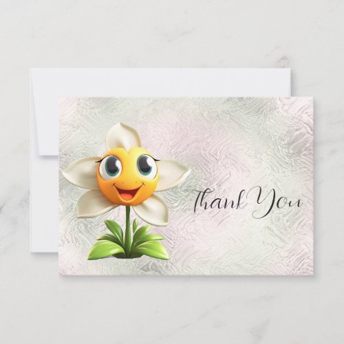 White Flower Thank You Card