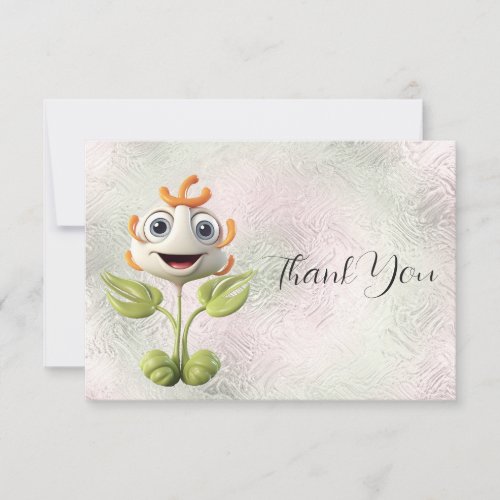 White Flower Thank You Card